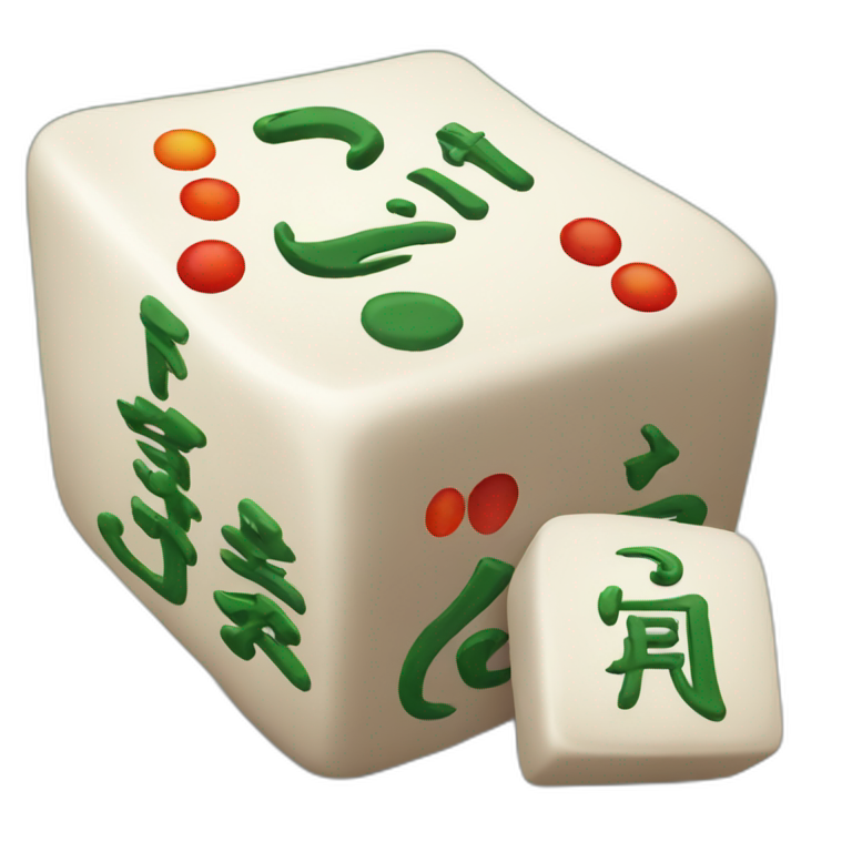 a mahjong emoji with the word "blessing" written on it emoji
