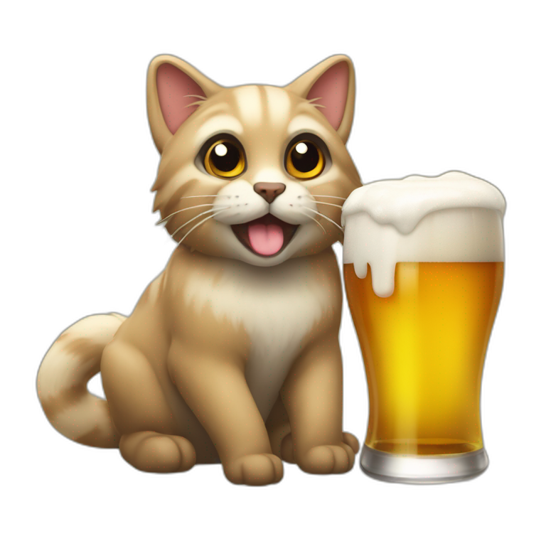 🐈 qui boit de la bière emoji