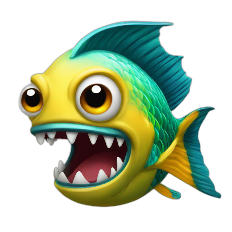 extreme angry insane crazy fish emoji