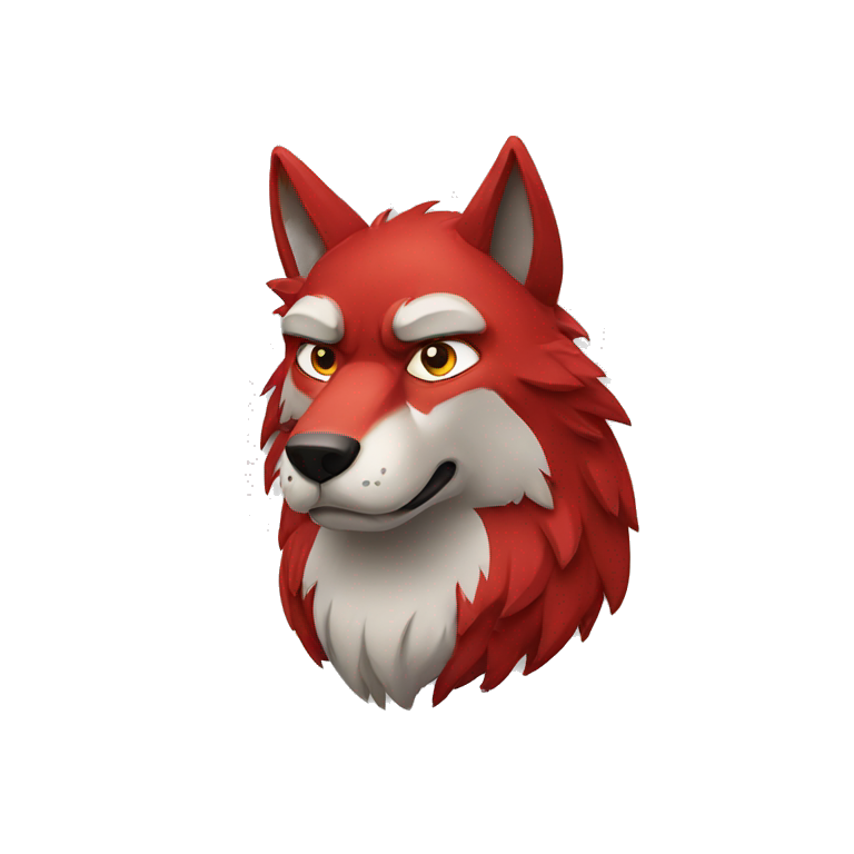 Red grumpy wolf emoji