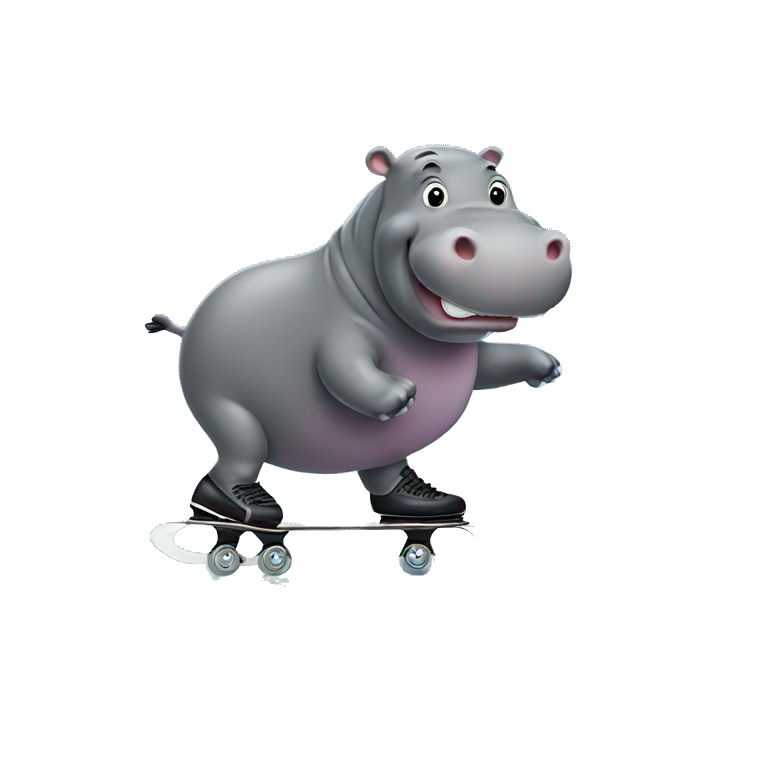 Hippo ice skating  emoji