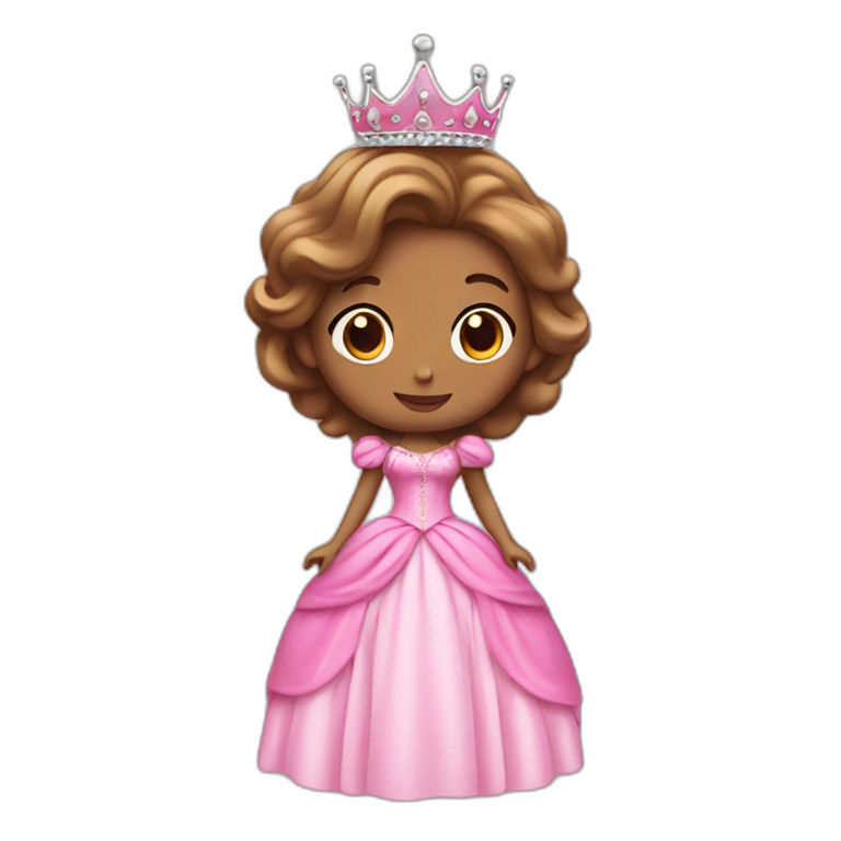 princess with crown and pink princess dress emoji