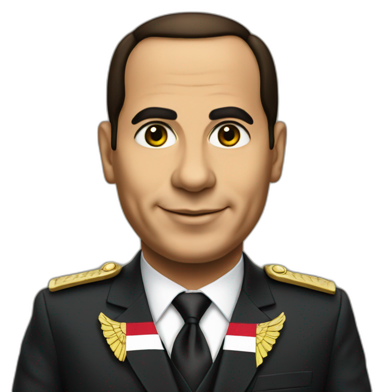 Egyptian President Al Sisi in a suit with egyptian flag emoji