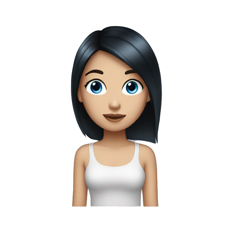 Girl black hair blue eyes  emoji