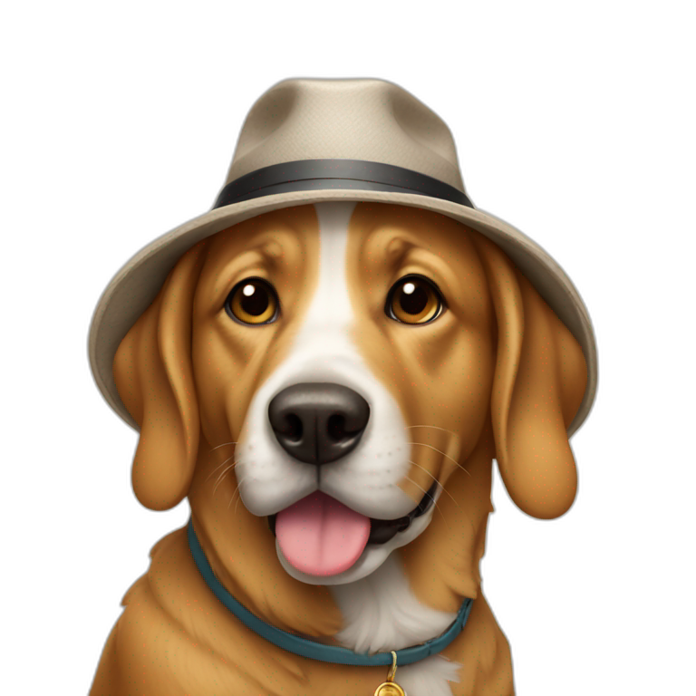 Dog wearing a hat emoji