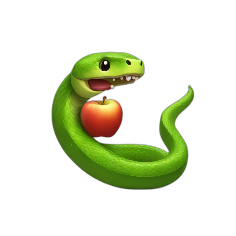 Snake eating the apple emoji