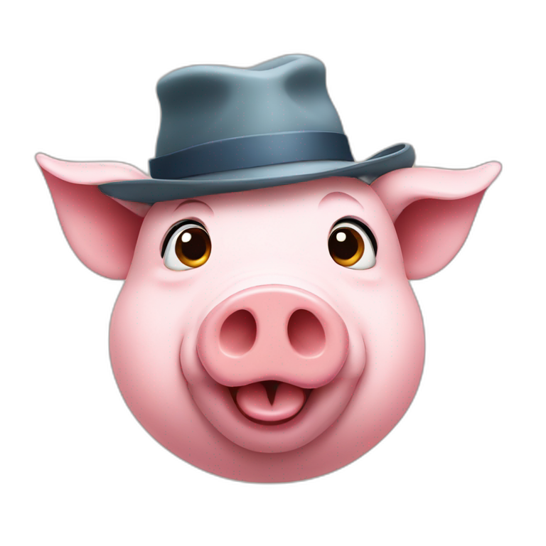 Pig with hat emoji