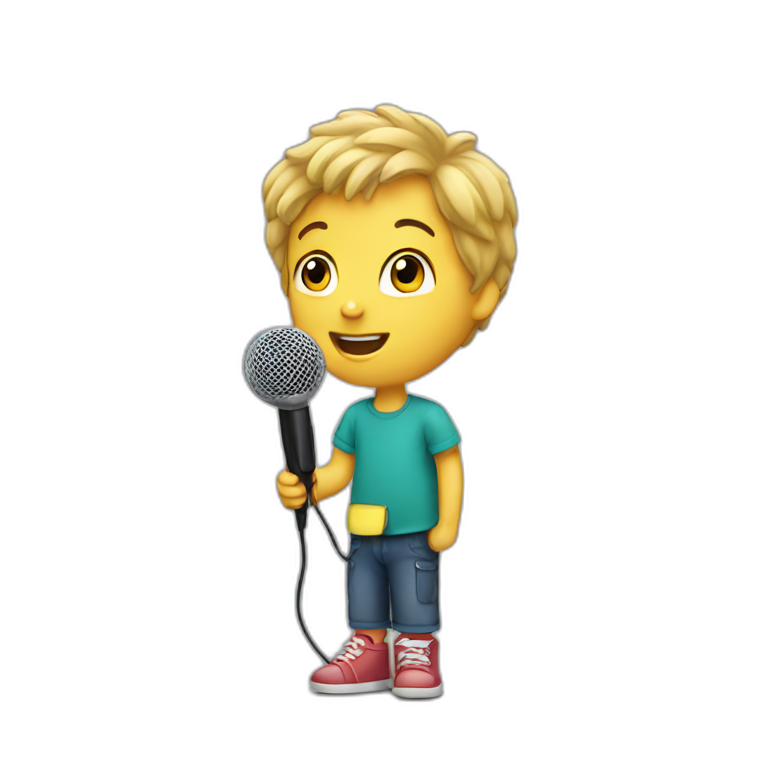 children with microphones emoji