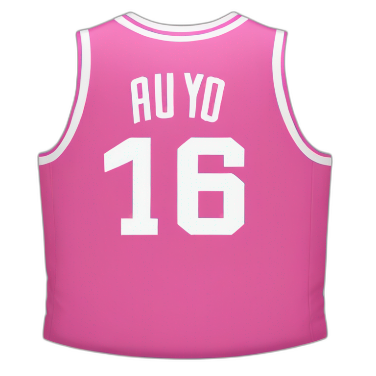 Maillot de basket rose avec le numéro 16 emoji