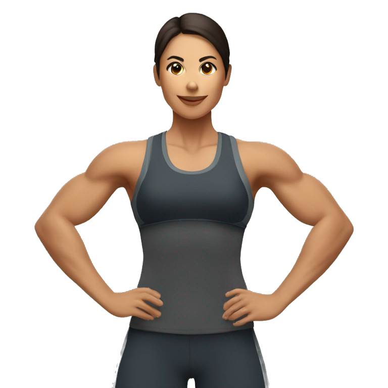 personal trainer mujer con musculos emoji