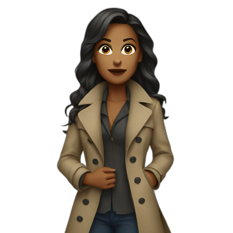 Badass women wearing a trenchcoat emoji