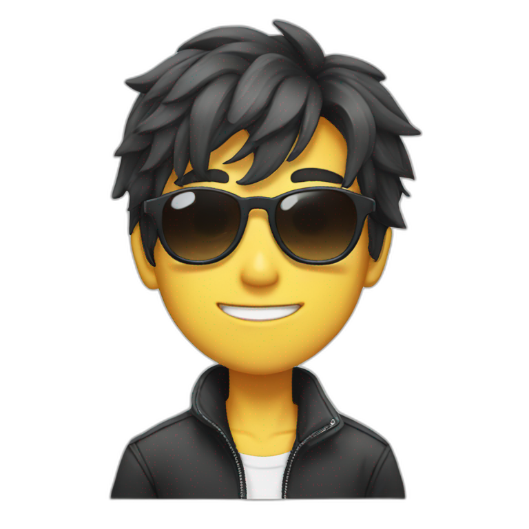 anime boy with sunglasses emoji