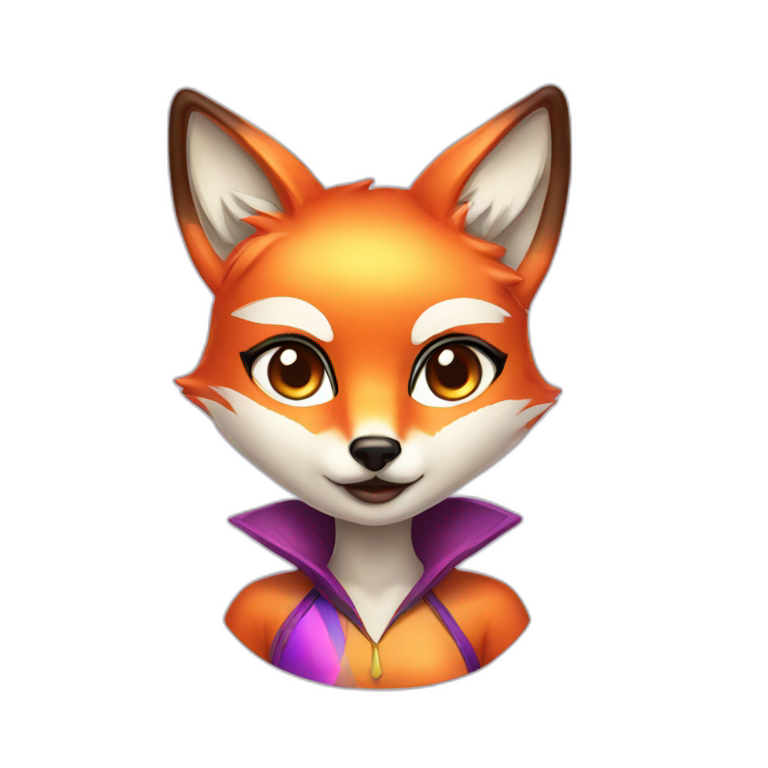prismatic fox girl emoji
