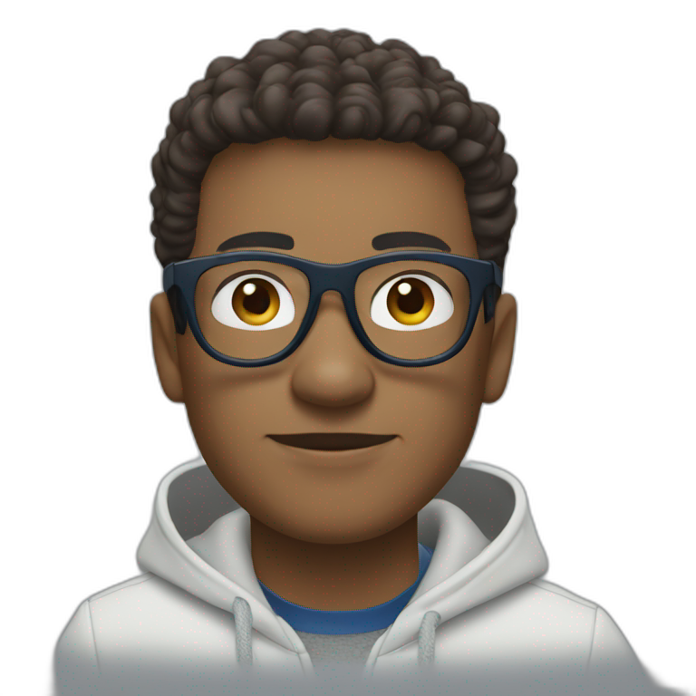 Guy using lacoste hoodie and oakley eyeglass emoji