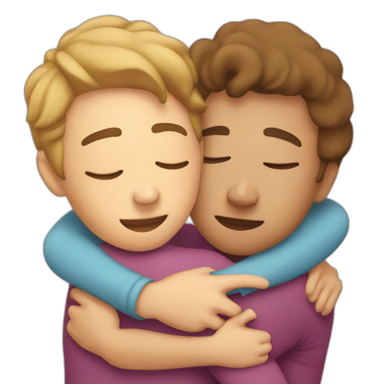 hug with kiss on cheeks emoji