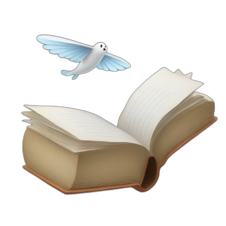 flying open book emoji