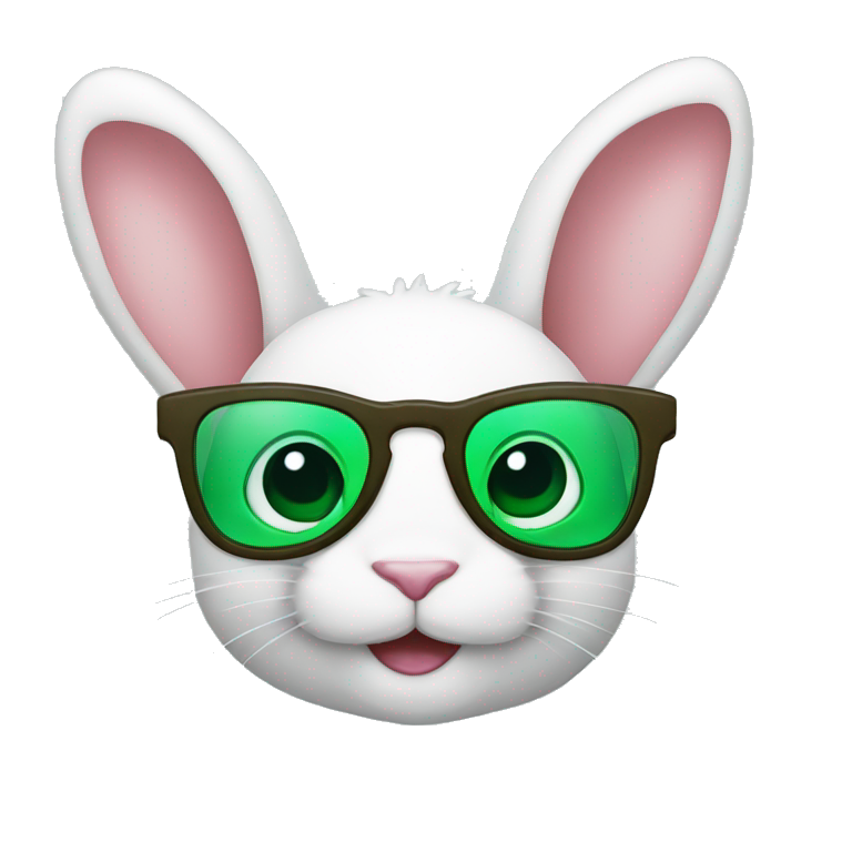 Lapin vert avec lunette  emoji