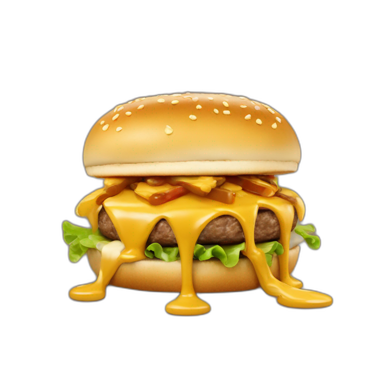 Poutine qui mange un Burger  emoji