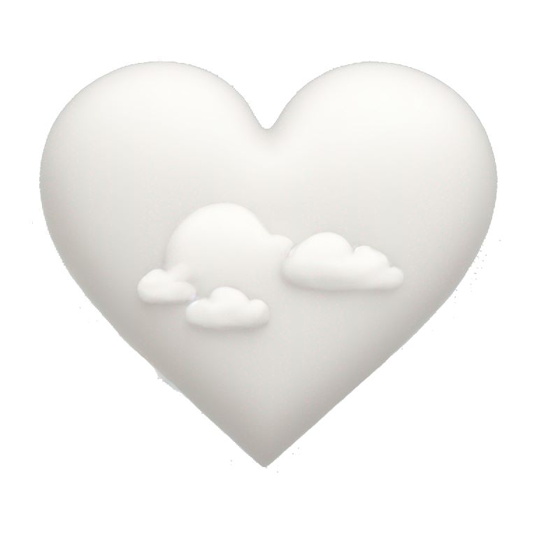 white heart with cloud  emoji