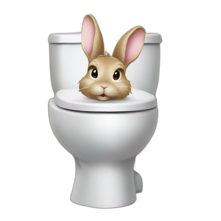 Bunny in toilet emoji