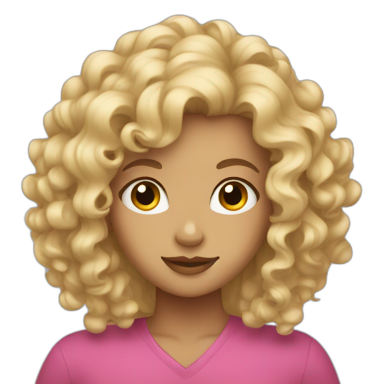 Blonde girl with curly hair emoji