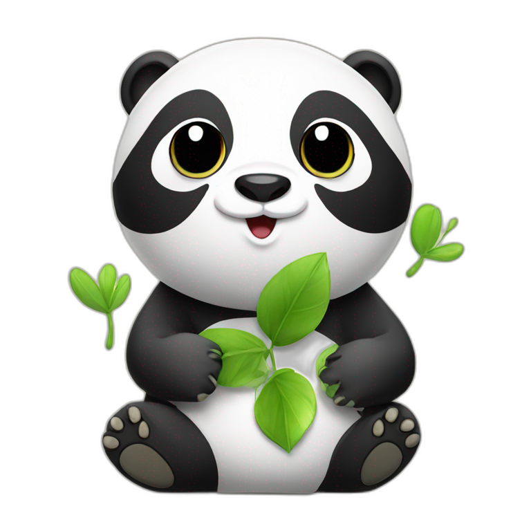 Panda avec une grenouille sur le dos emoji