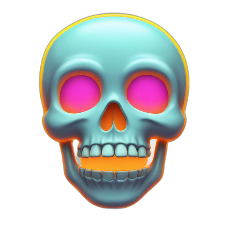 neon sign skull emoji