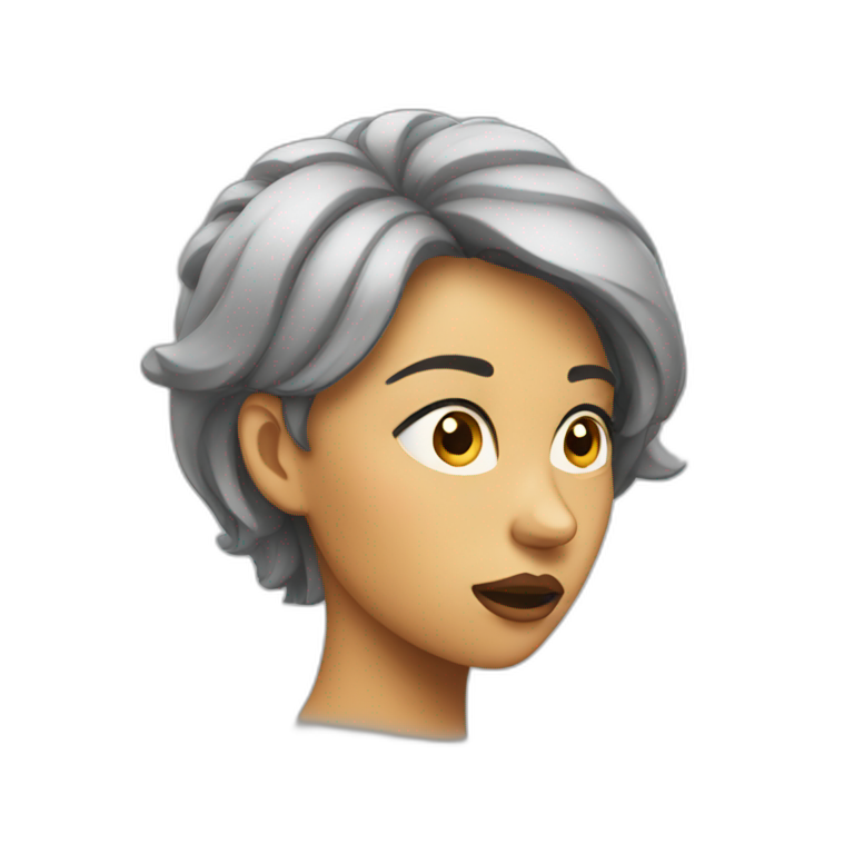 Woman thinking really hard emoji