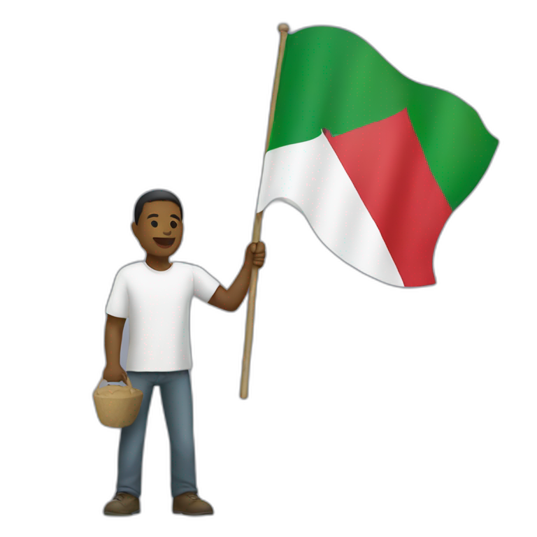 white men holding sudan flag emoji