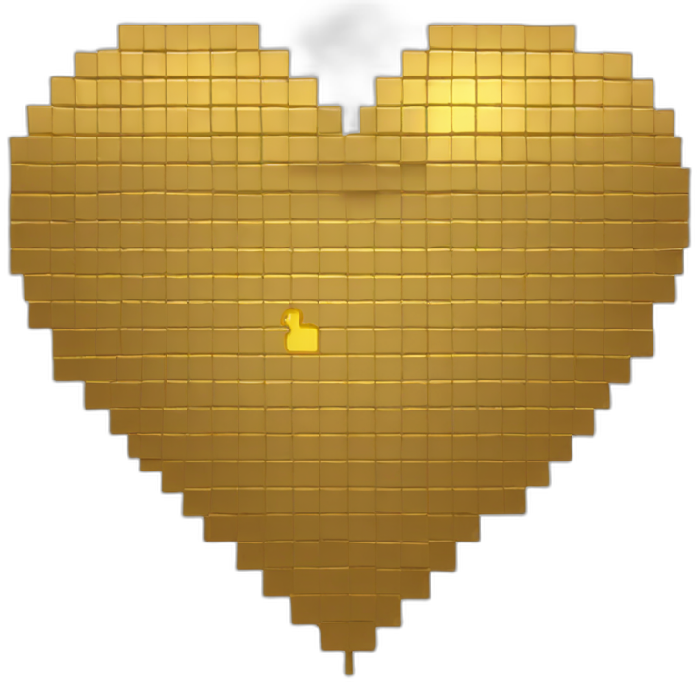 8-bit Golden Heart emoji