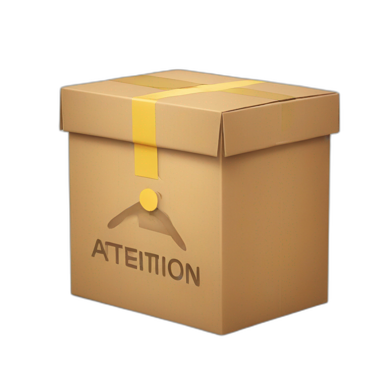 A package box with the word attention written on it emoji