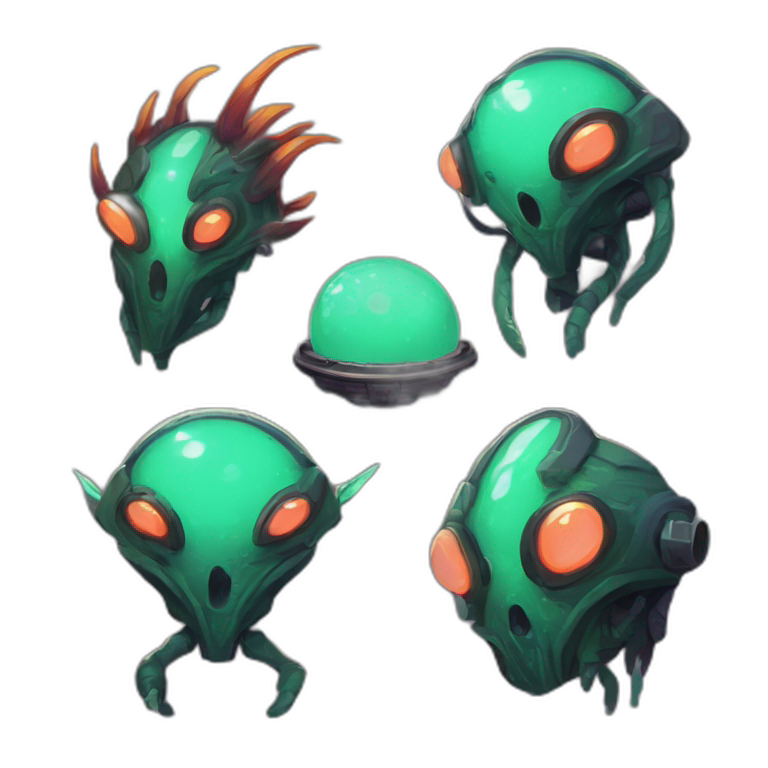 alien planet futuristic roguelike rpg style inspired by slay thee spire emoji