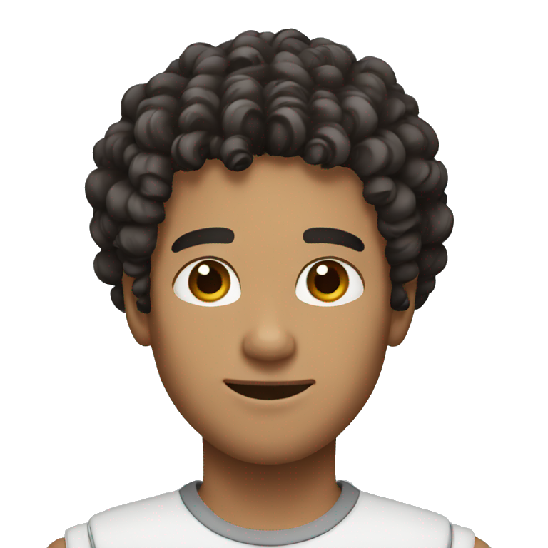curly guy with dark hair emoji