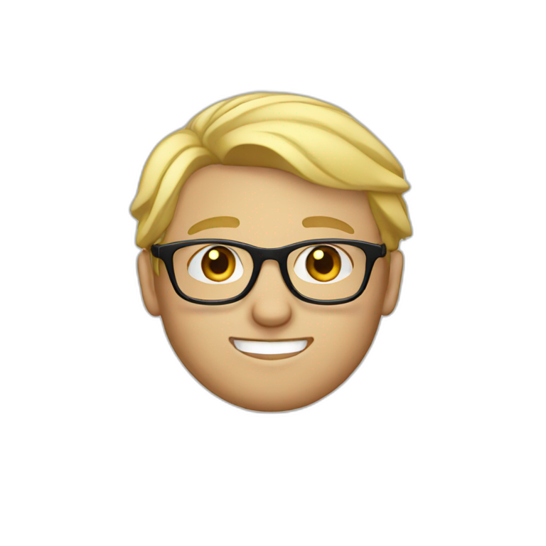 Blonde guy with glasses emoji