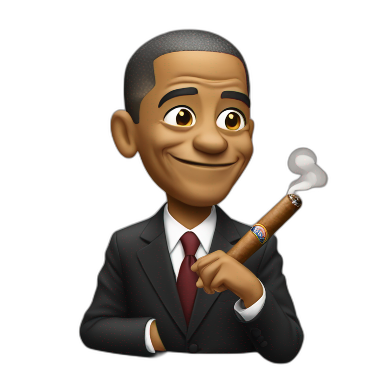 barack obama with cigar emoji