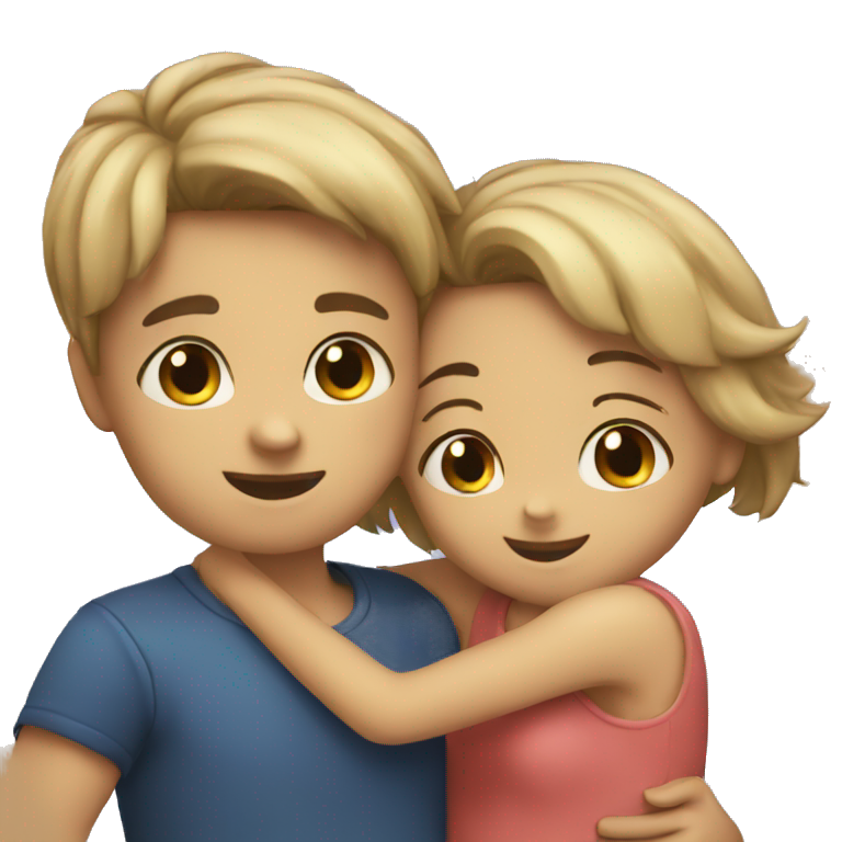 2 boy and girl hug emoji