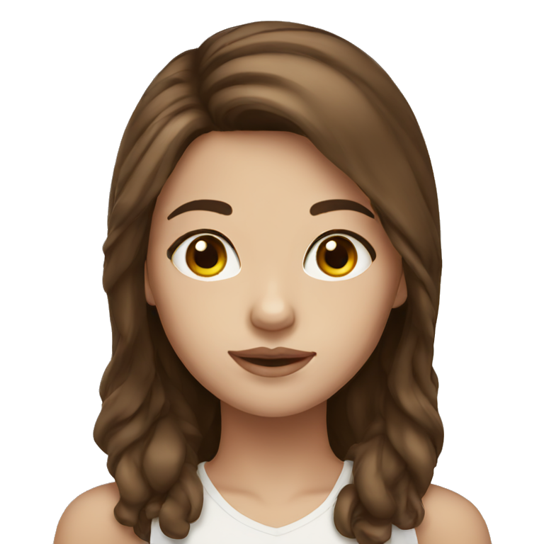 brown hair girl white skin emoji