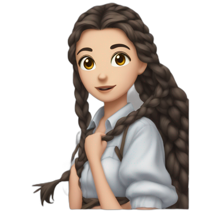 girl with braided hair emoji