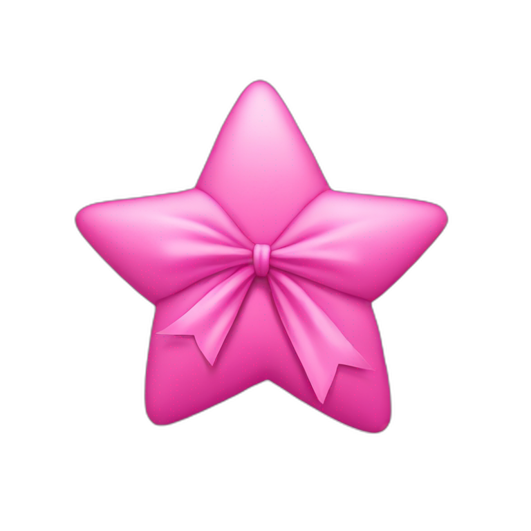 Pink star with a bow emoji