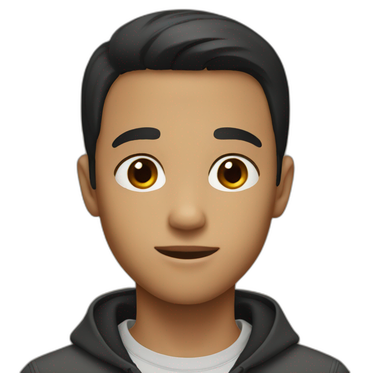 A boy with black short hair and brown eyes emoji
