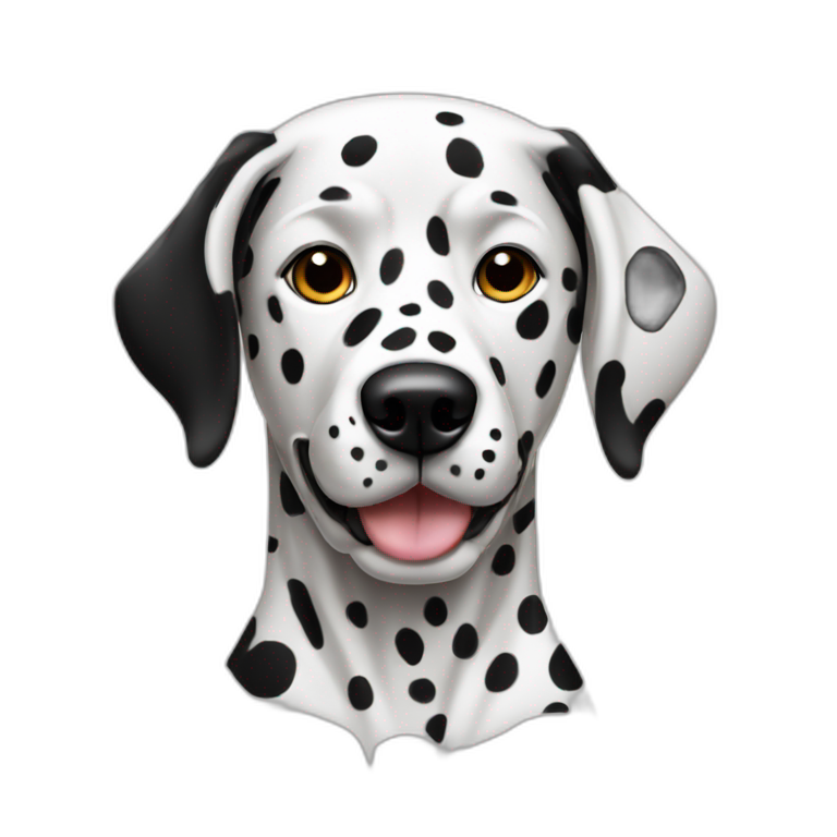 Dalmatian dog with half face black emoji