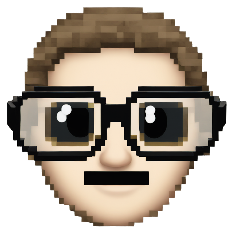 8-bit glasses meme emoji