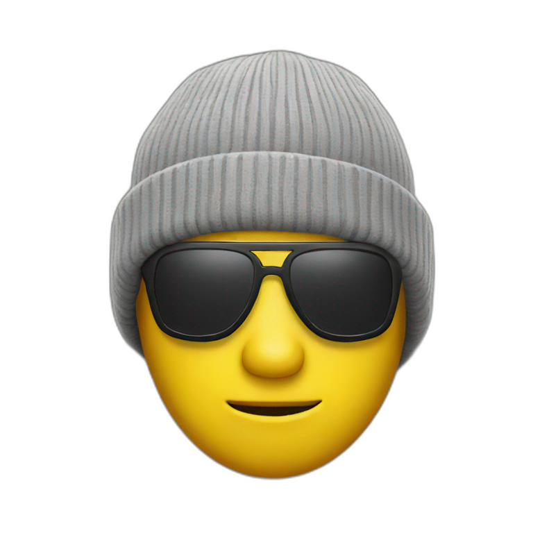yellow man beanie and sunglasses emoji