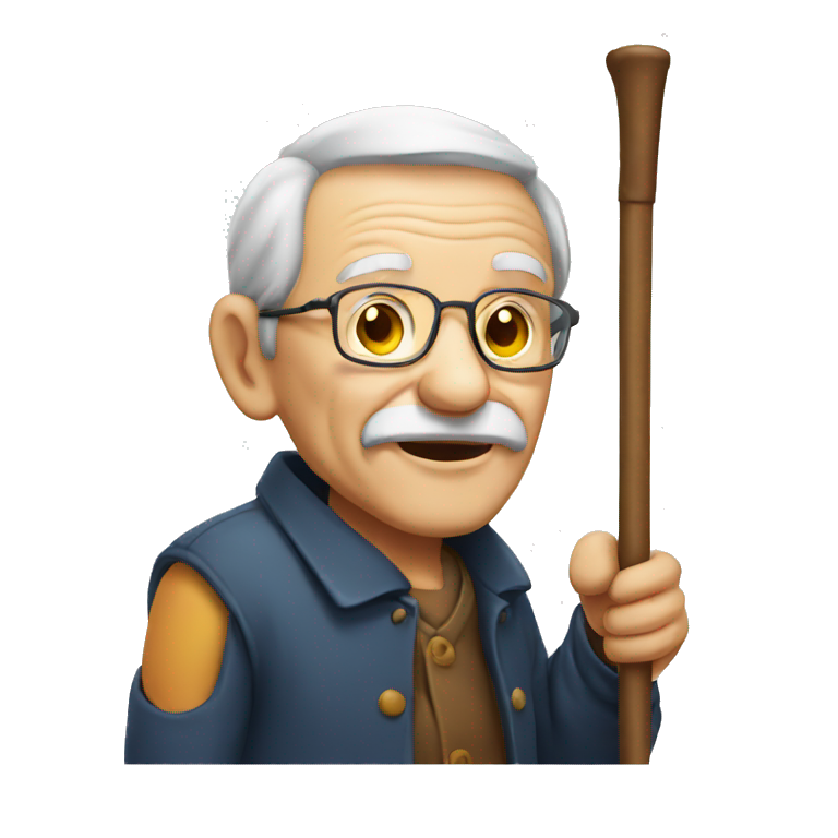 old man with cane emoji