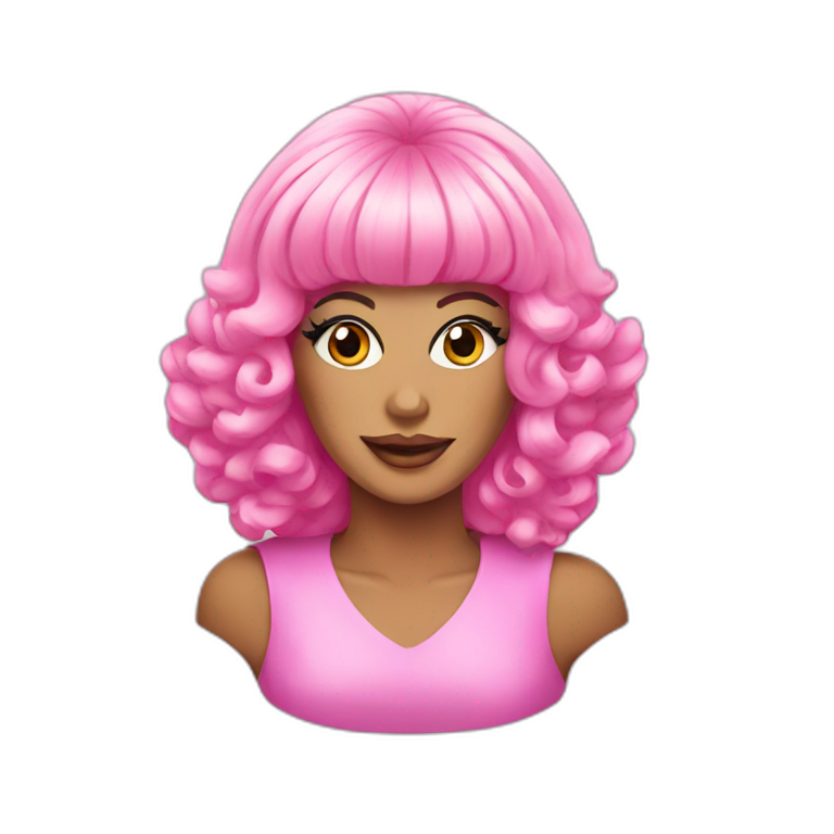 Drag queen wearing a pink wig emoji