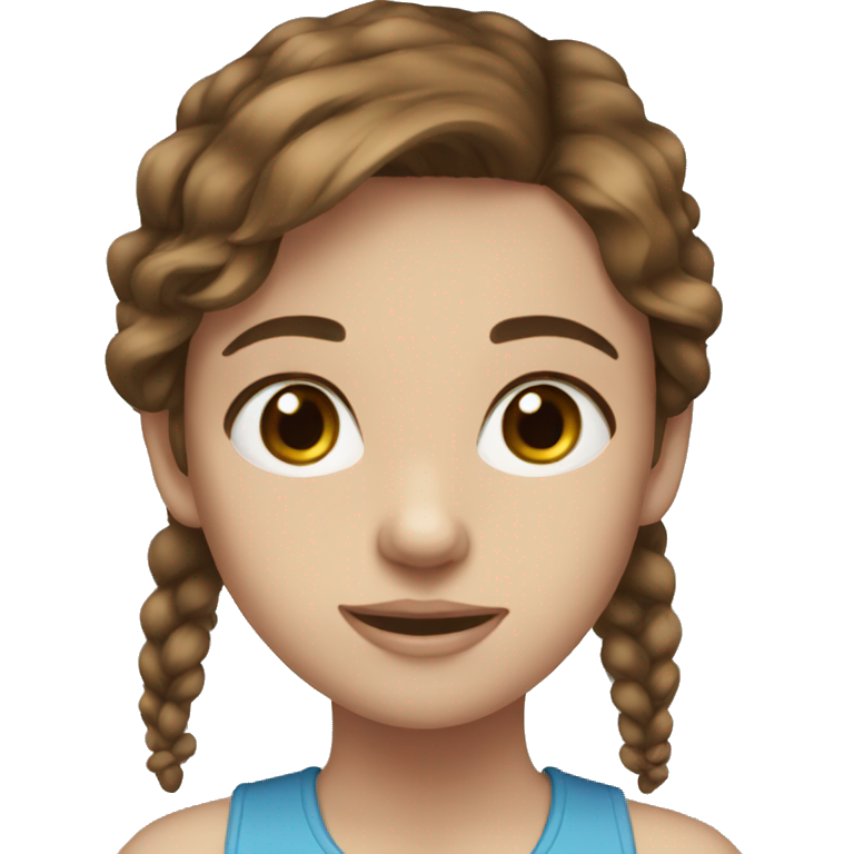 Girl brown hair blue eyes emoji