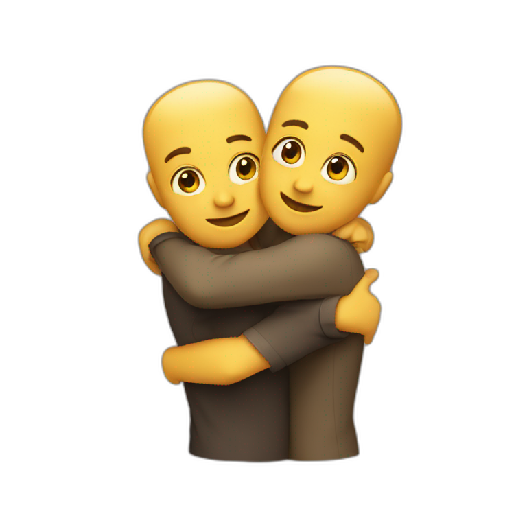 two friends hugging emoji