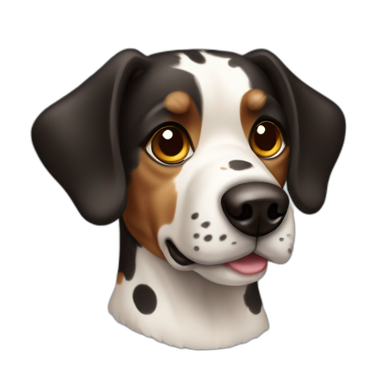 Black and brown Czech spotted dog emoji