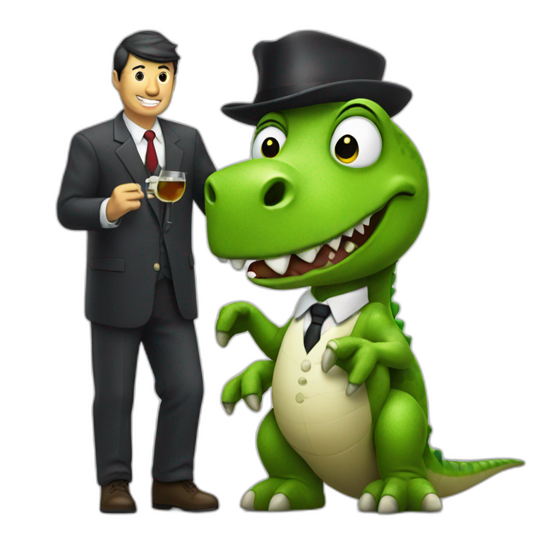 taxman with tipsy dinosaur emoji