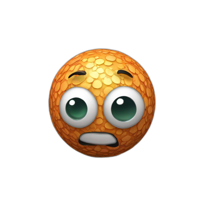 3d sphere with a cartoon tnt texture with big stupid eyes emoji